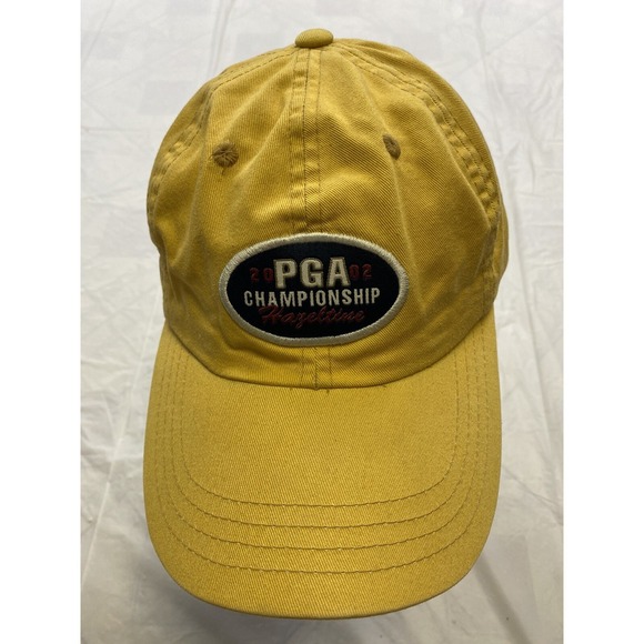 Vintage 2002 Hazeltine Pga Championship Adjustable Hat Baseball Cap Yellow